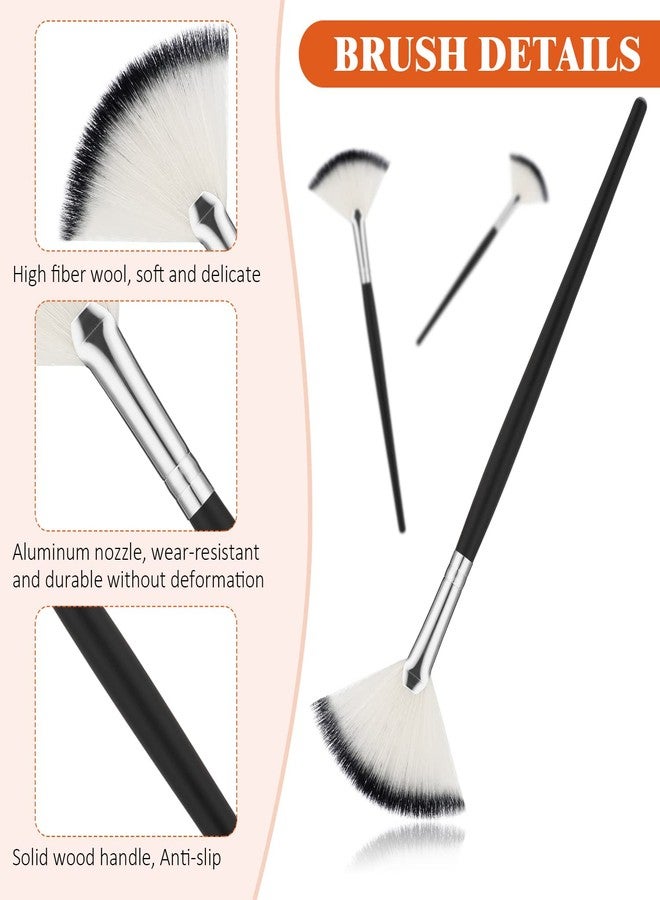 Maitys 9 Pieces Facial Fan Mask Brushes, Soft Facial Applicator Brushes Tools for Peel Glycolic Makeup for Mud Cream(Black and Silver) - Image 3